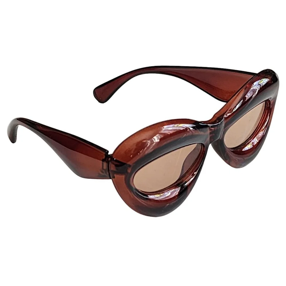 Women's Unbranded Brown Cat Eye Sunglasses One Size - Picture 2 of 3